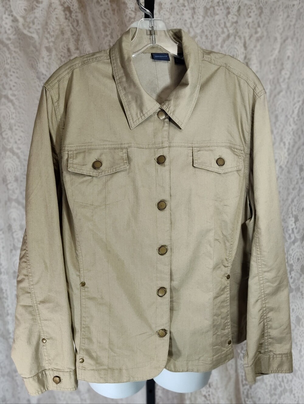Westbound Dillard's Classic Women's Tan Khaki Jean Jacket